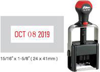 Create your custom date stamp online. Fast and Easy. Customized with your text above or below date. Choose ink color. Year band good for 7 years. Re-ink able