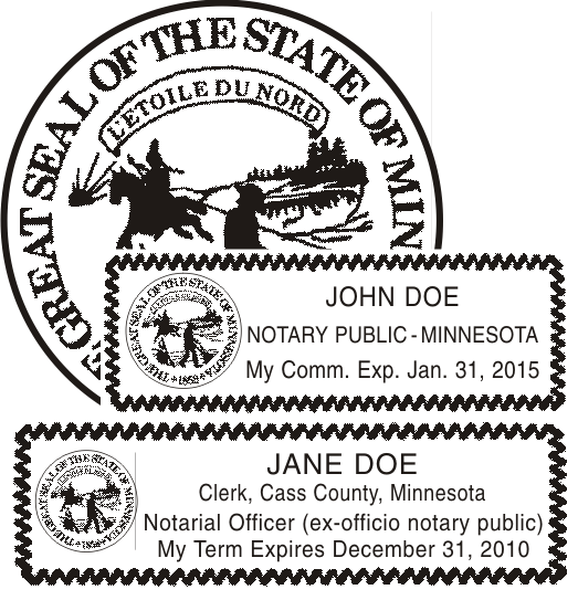 Minnesota Notary Public & Ex Officio Rubber Stamps