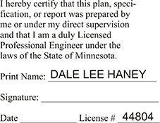 Licensed Professional Engineer (Rect. Stamp) - Minnesota<br>ENG-STAMP-MN
