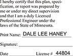 ENG-STAMP-MN - Licensed Professional Engineer (Rect. Stamp) - Minnesota<br>ENG-STAMP-MN