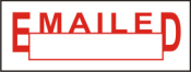 This pre-inked rubber stamp comes pre-assembled with the text "EMAILED." The stamp is built with quality and has the capabilty to be re-inked.