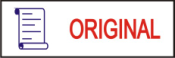 This pre-inked rubber stamp comes pre-assembled with the text "ORIGINAL." The stamp is built with quality and has the capabilty to be re-inked.