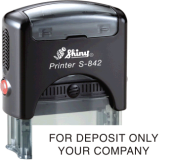 DS843-02122 - Shiny Custom For Deposit Only Stamp<br>Self-Inking