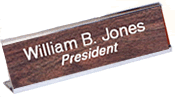 #05<br>2" x 8" Aluminum Desk Holder & Name Plate w/1 Line  